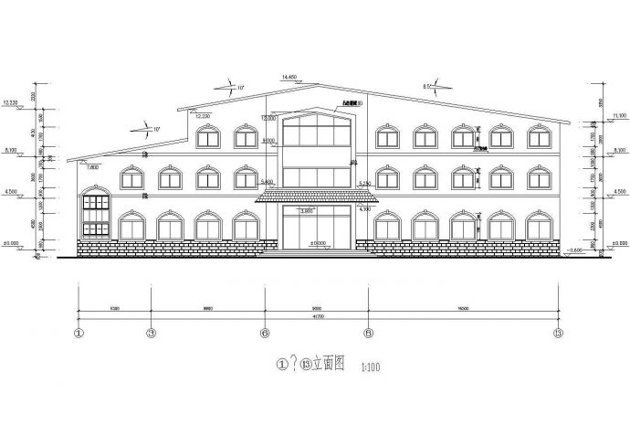 上海某地区公司多层管理用房建筑设计CAD施工图_图1