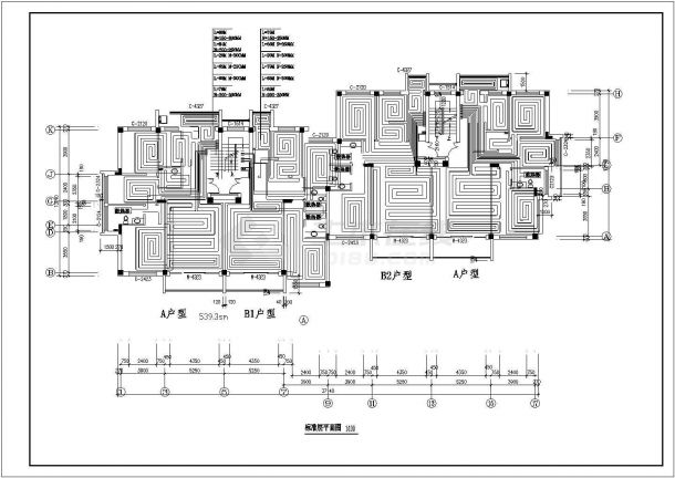 某地区2号楼地暖设计CAD施工图-图一