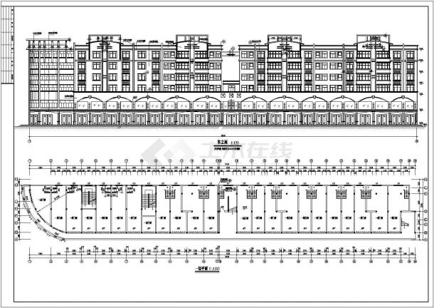 河南某地区劳动培训中心综合大楼建筑设计CAD全套图-图一