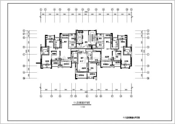 某地区高层住宅楼暖通设计CAD施工图-图二