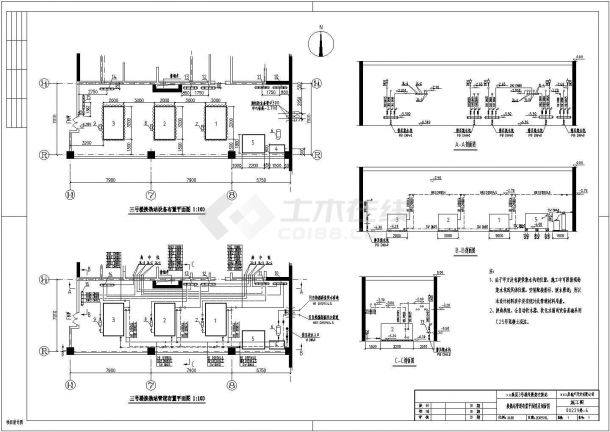 某建筑采暖热交换站设计施工CAD图-图二