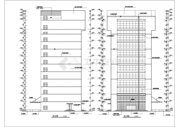 【河北】13层现代风格县级人民医院建筑设计施工图-图一