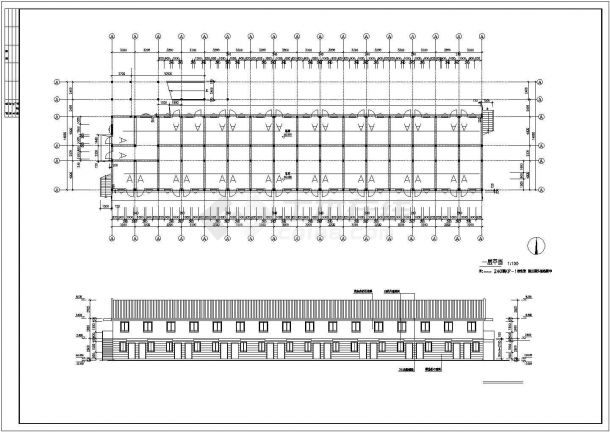 河北某地区公司车库建筑设计CAD施工图-图一