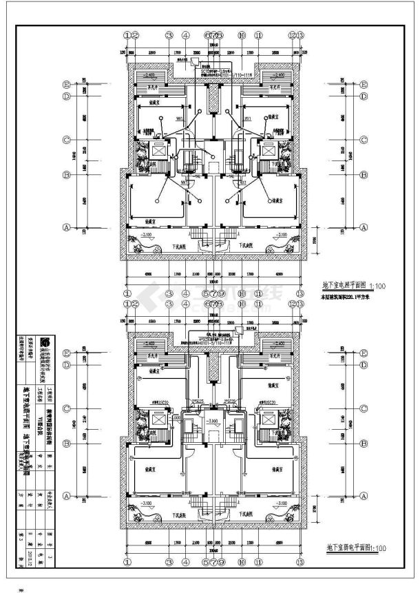 上海某地区国际休闲街V1型合院电气设计CAD 图-图一