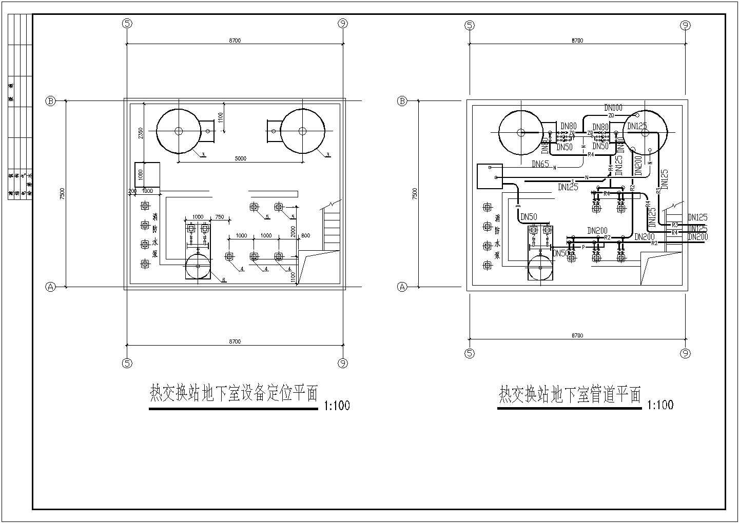 某小区热交换站设计施工CAD详图