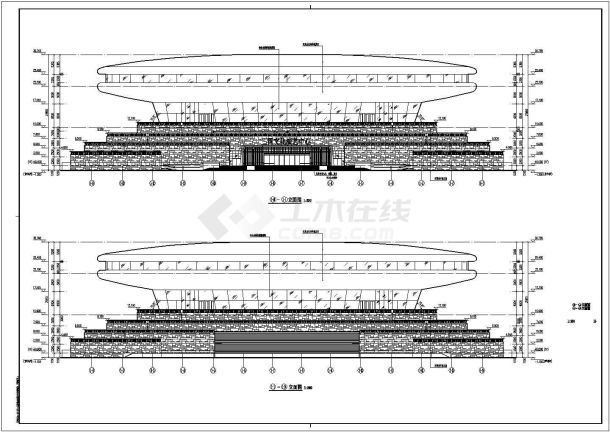 【河南】圆形高层文化演艺中心建筑设计施工图-图二