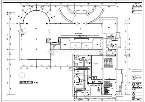 某五层研发中心办公楼电气设计施工图-图一