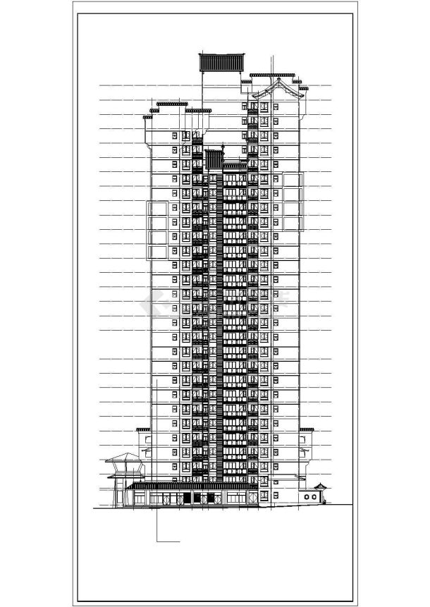 【重庆】28层现代风格住宅楼及单体建筑设计施工图-图二