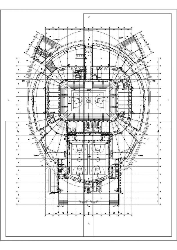 【吉林】3层圆顶市级体育馆建筑设计施工图-图一
