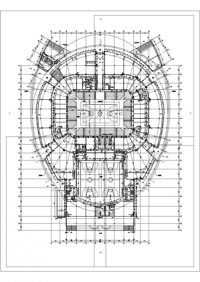 【吉林】3层圆顶市级体育馆建筑设计施工图_图1