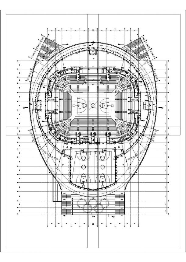 【吉林】3层圆顶市级体育馆建筑设计施工图-图二
