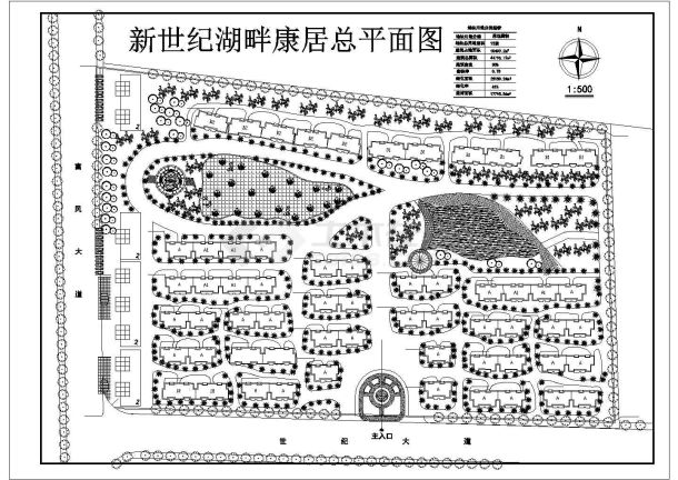 农村居住区建筑设计cad总平面图-图一