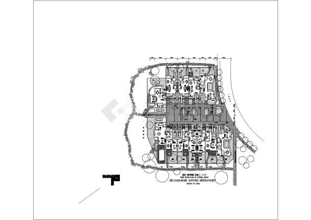 北京市某处天地人居联排别墅CAD方案-图一