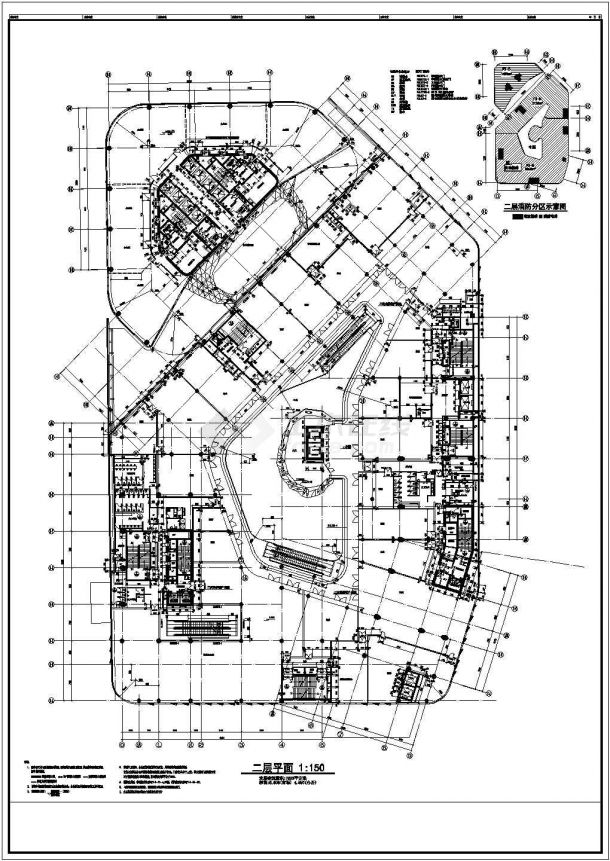 【北京】5层现代风格商业广场平面图设计方案-图二