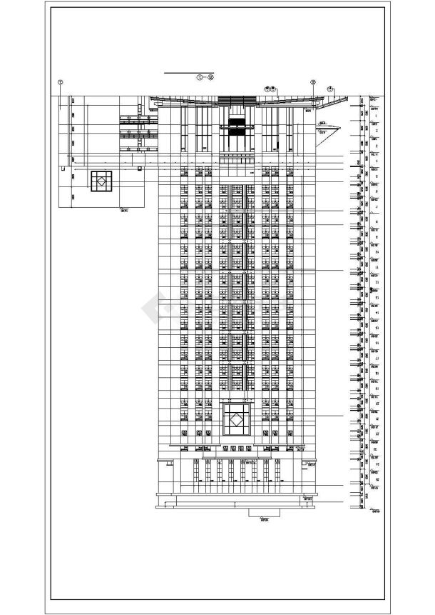 【深圳】25层办公大厦建筑设计施工图（含效果图）-图一