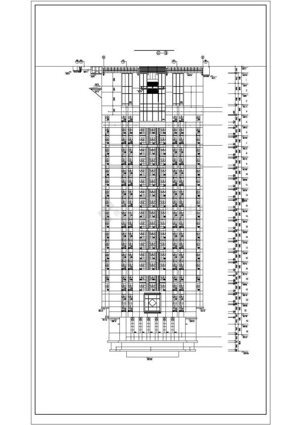 【深圳】25层办公大厦建筑设计施工图（含效果图）-图二