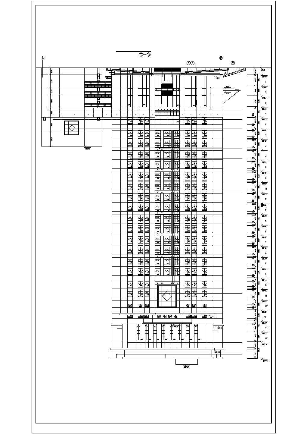 【深圳】25层办公大厦建筑设计施工图（含效果图）