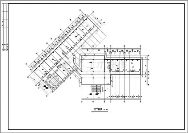 某三层局部五层教学楼建筑设计方案图-图二