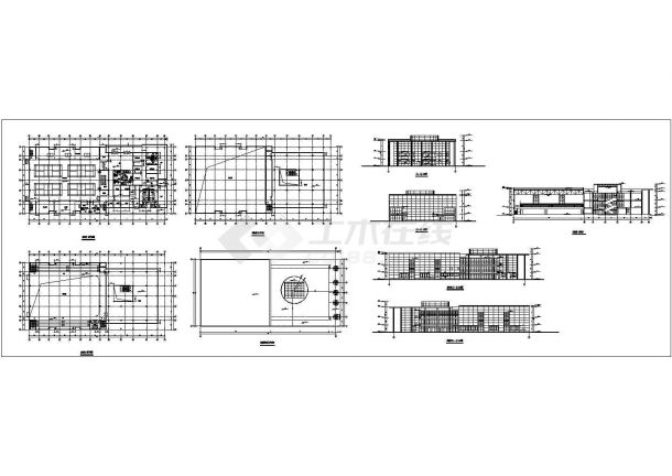 江苏某地区体育馆建筑设计CAD全套图纸-图一