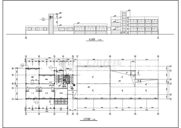 某地区某办公楼建筑CAD设计施工图纸-图二