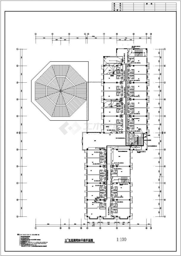 某培训中心综合楼全套电气设计施工图-图二