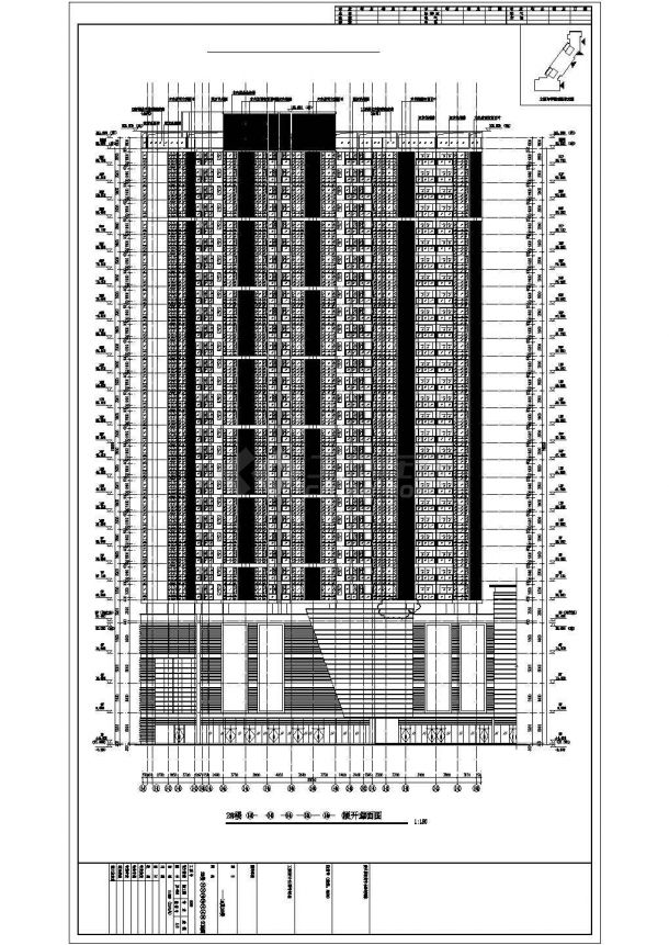南昌某四十层超高层办公楼建筑施工图CAD-图二