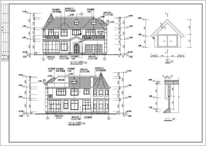 某地区二层住宅别墅方案设计规划图（含效果图）_图1