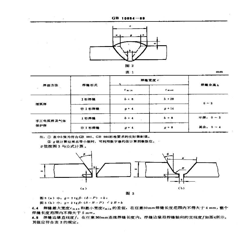 GB10854-89钢结构焊缝外形尺寸-图二