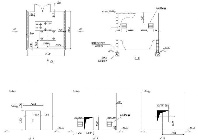 湖南某地区工厂废气处理设计CAD施工图_图1