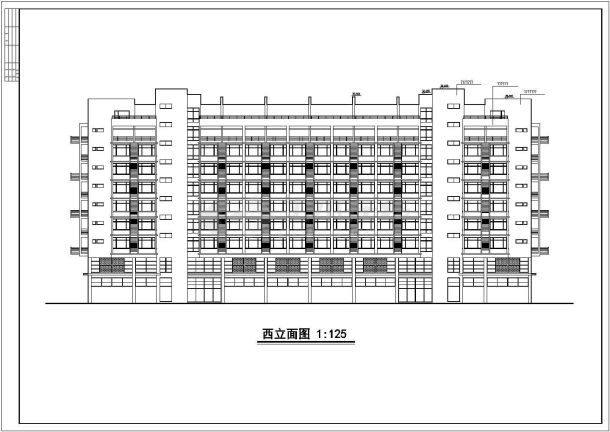 湖南某地区小高层单身公寓建筑设计cad方案图-图二