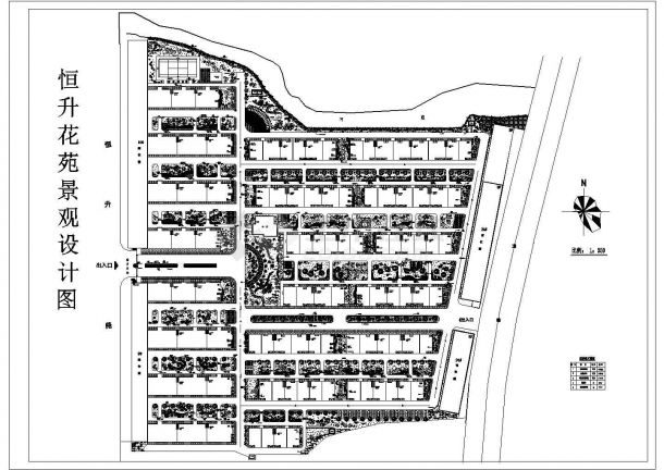 某四万多平米花园小区景观总平面图-图一