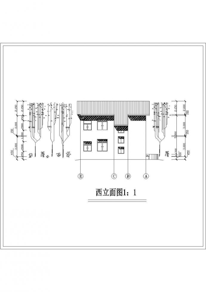 某地区二层家庭住宅别墅建筑设计施工图_图1