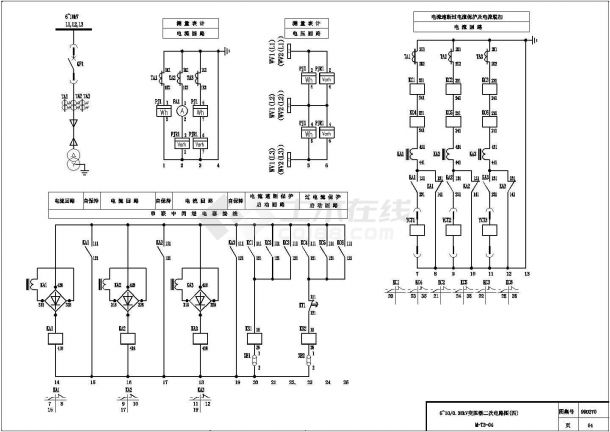 6-10KV变压器详细二次原理cad设计图-图二