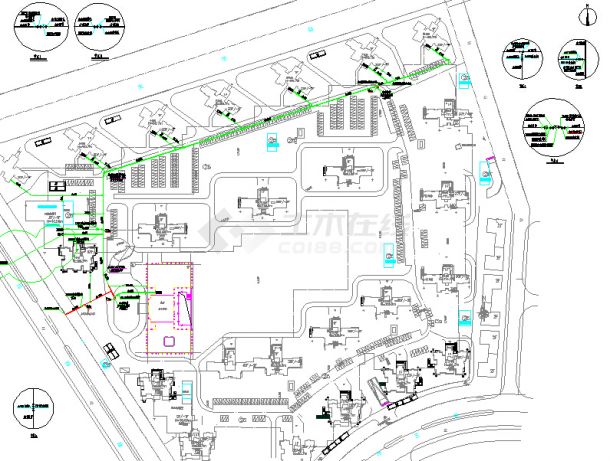 津南某小区市政给水中水管网总图