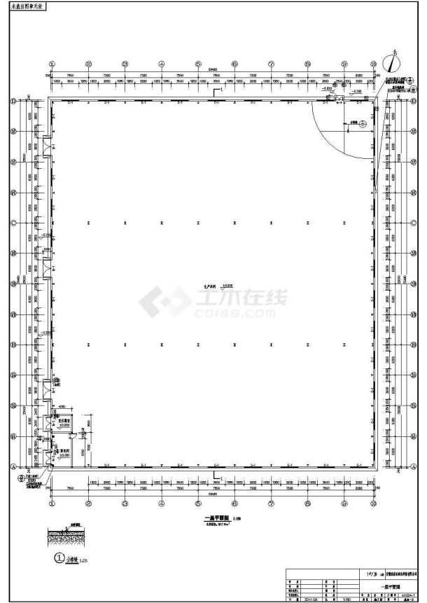 【安徽省】某地某单层钢结构厂房建筑设计施工图-图二