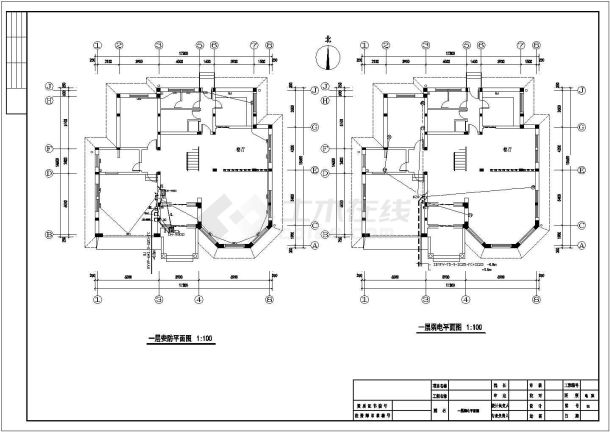 某地区一整套别墅电气强弱电设计cad施工图-图二