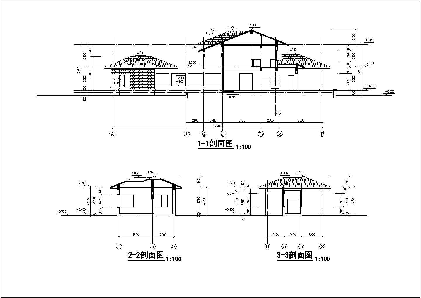 某地区二层独立住宅别墅建筑施工图