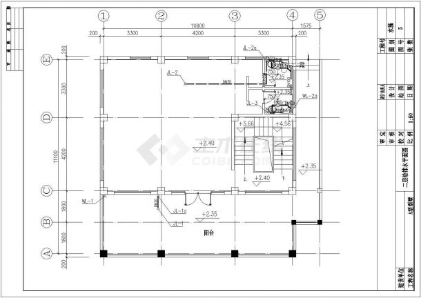 某地区三层别墅给排水设计CAD施工图-图一