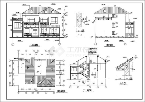 某小区两层别墅建筑设计总图CAD-图一
