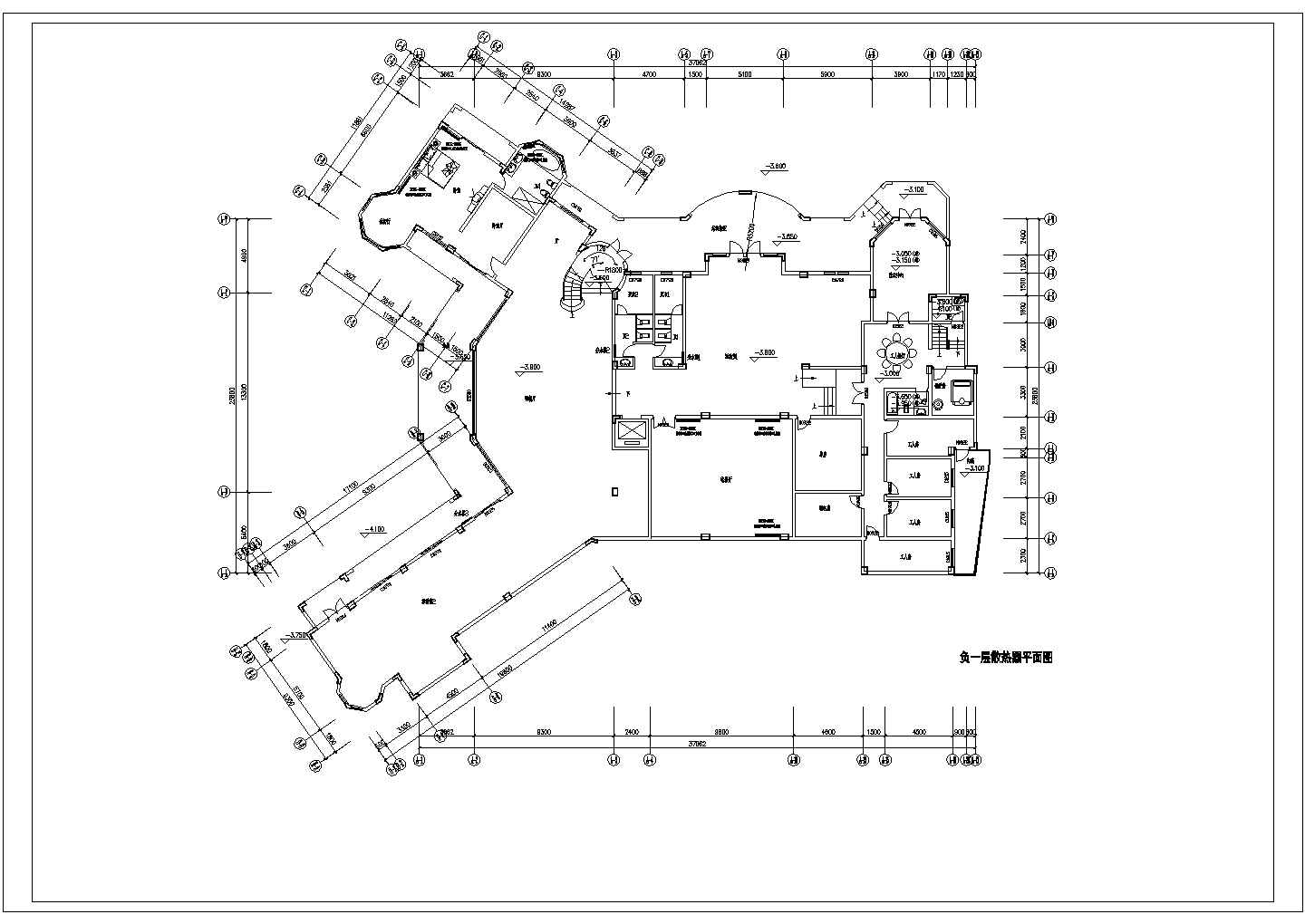 某地区大型别墅采暖设计CAD施工图