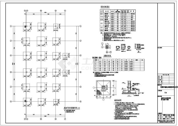 【安徽省】某地某多层丁类厂房建筑结构施工图-图一