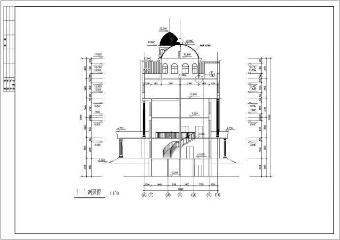 某地区四层住宅联体别墅建筑设计施工图_图1