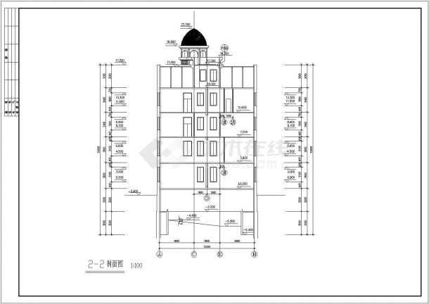 某地区四层住宅联体别墅建筑设计施工图-图二