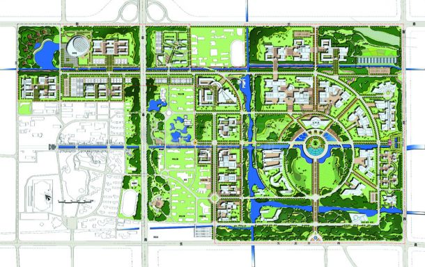 [上海]现代风格校园景观规划设计方案文本-图一