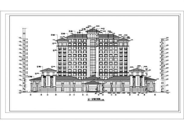 【广东】13层现代风格星级酒店建筑设计施工图-图一