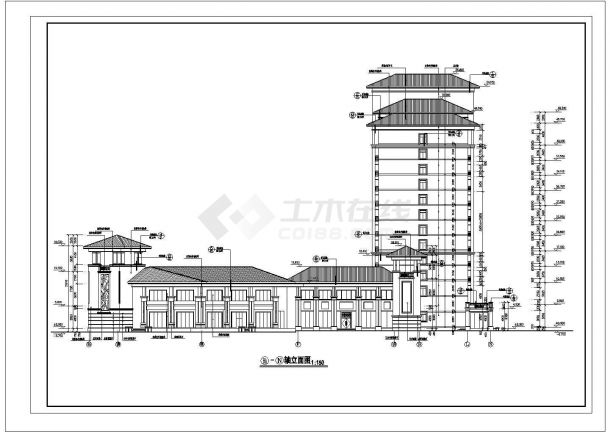 【广东】13层现代风格星级酒店建筑设计施工图-图二