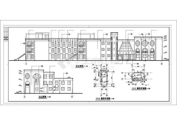 【南京】三层现代风格市级幼儿园教学楼设计施工图-图二