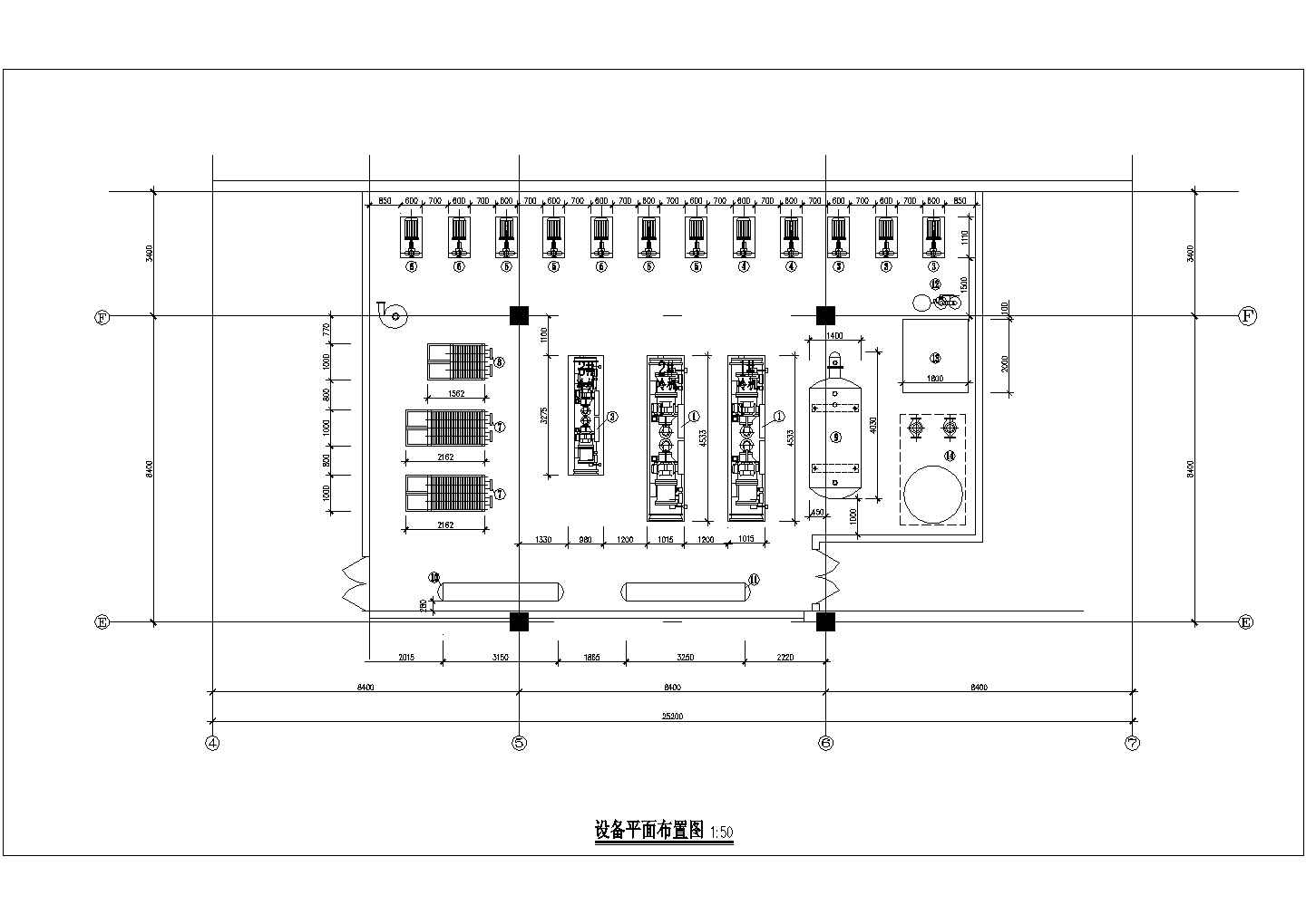 某地区制冷机房平面设计CAD施工图