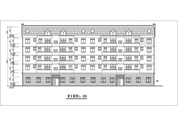 浙江省某县区一栋商住楼CAD方案图-图二