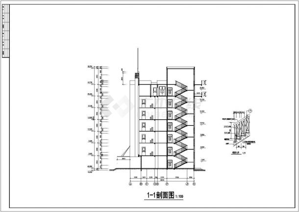 福建省某乡镇医院住院部全套施工图-图二